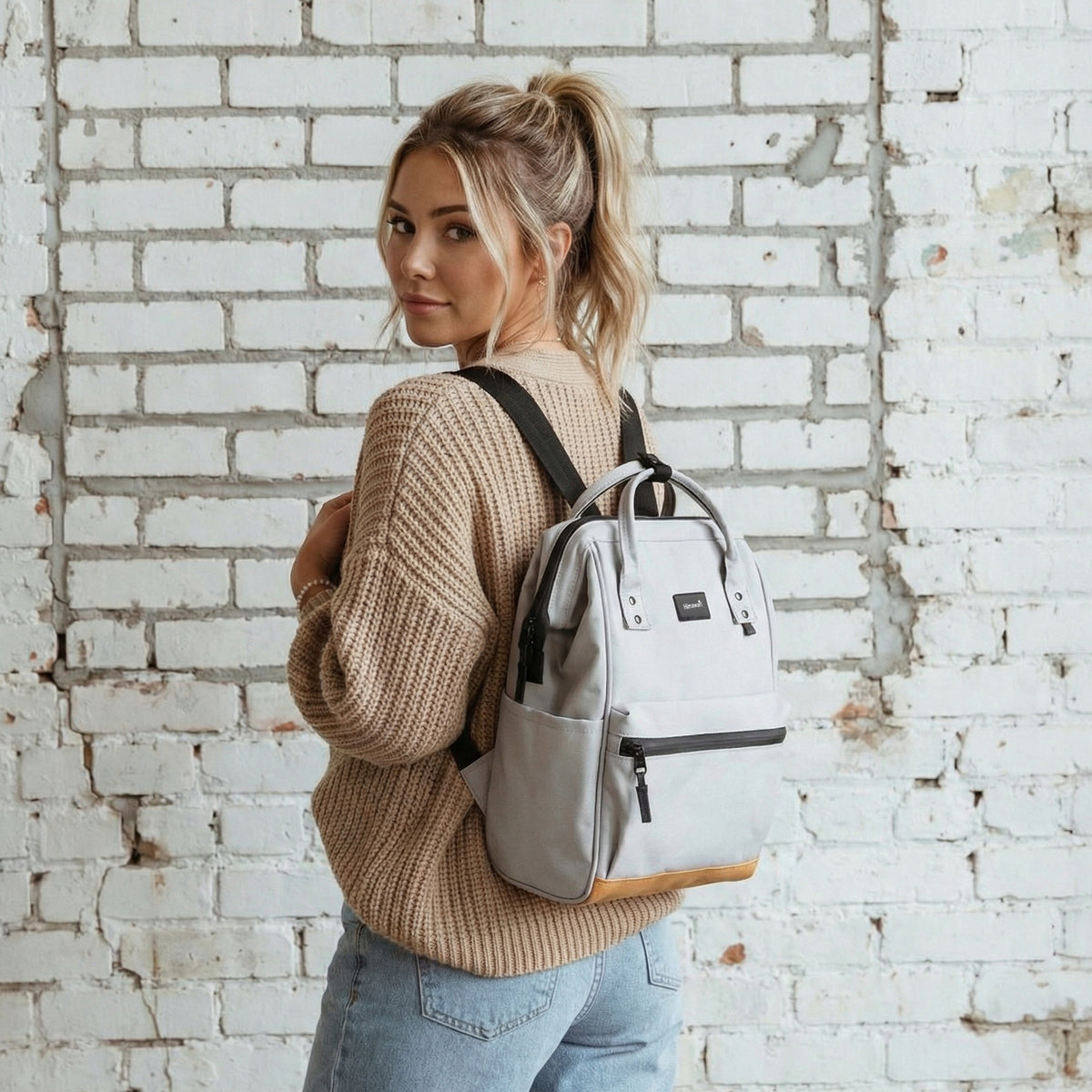 Small women's backpack Himawari 124S small 05 grey Brand Himawari