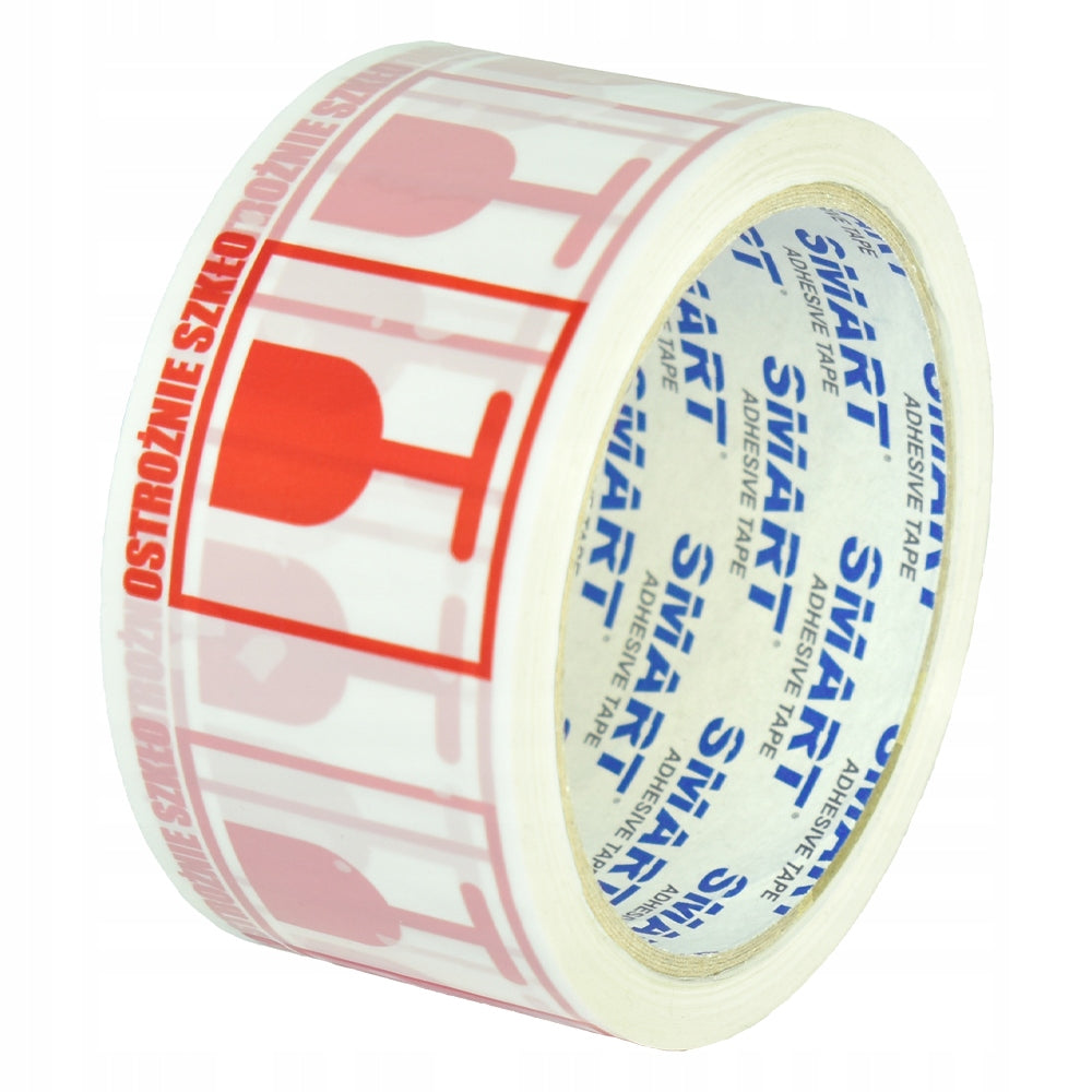 Smart Adhesive Tape with Print: "CAUTION GLASS" Glass