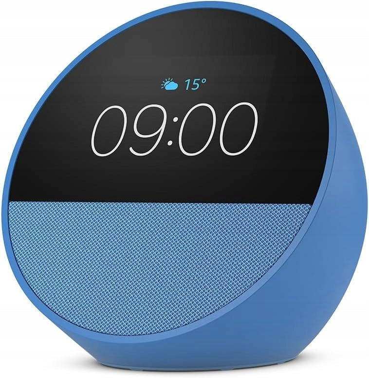 Smart Alarm Clock Amazon Echo Spot 2024 with CLOCK Alarm Clock Blue