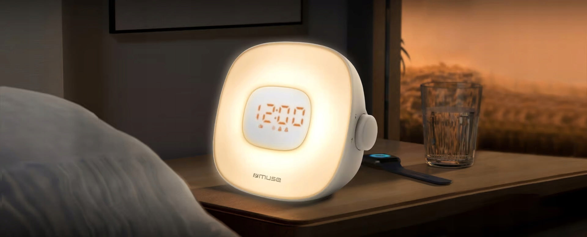 Smart Alarm Clock With Sunrise Simulation Muse ML-198 CR Brand Muse