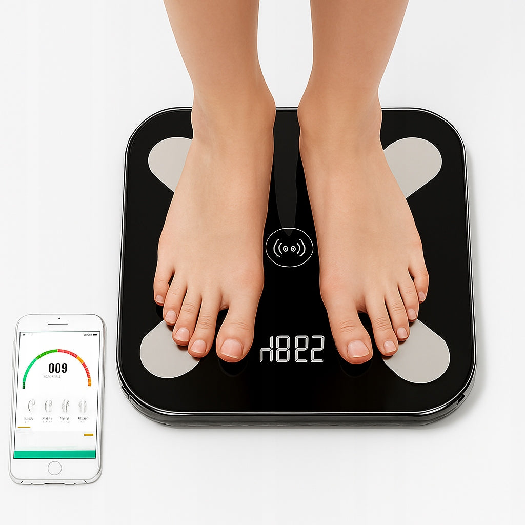 Smart Bathroom Scale Electronic Analytical with LCD App, Body 180kg