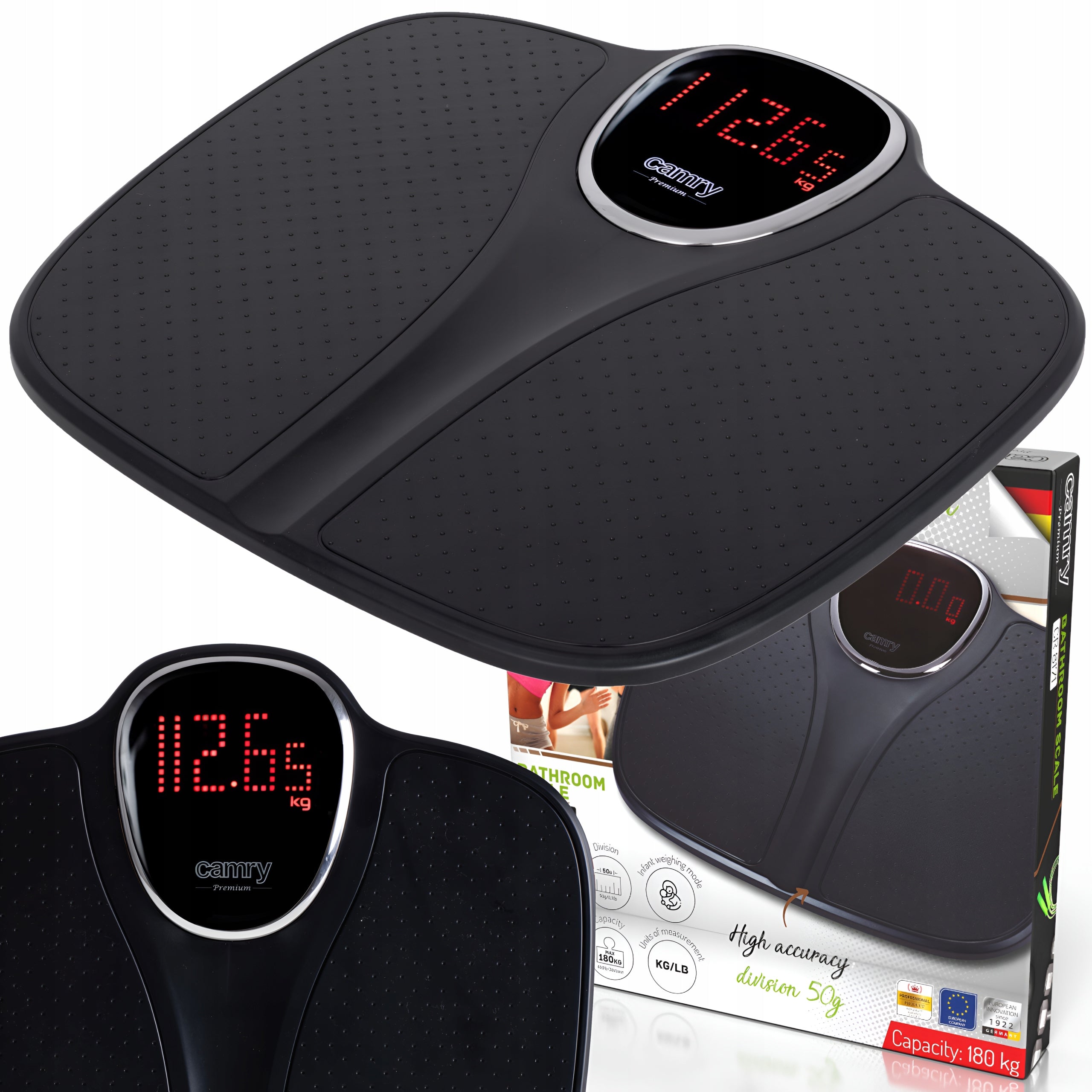 Smart Bathroom Scale with Infant Weighing Function 50g ADLER 180kg