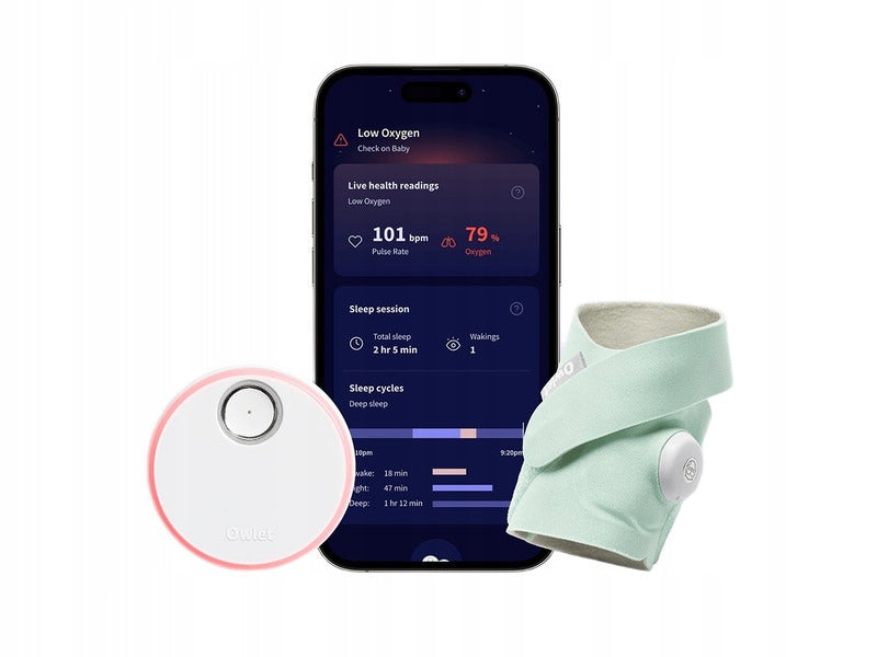 Smart Breath and Sleep Monitor Owlet Dream Sock Mint Baby Monitor