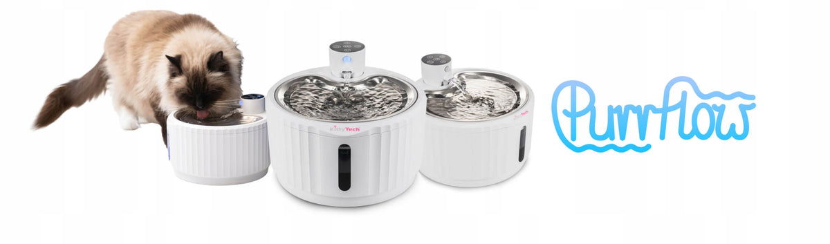 Smart Cat Fountain with Sensor and PurrFlow Battery KittyTech Packaging status original