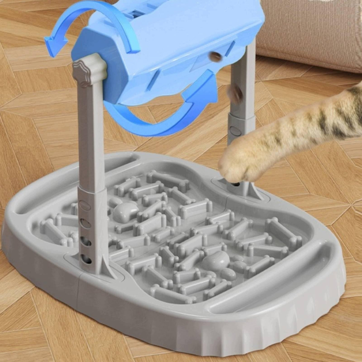 Smart Dog Feeder Industrial Container for Slow Eating with Green Gear Packaging status original