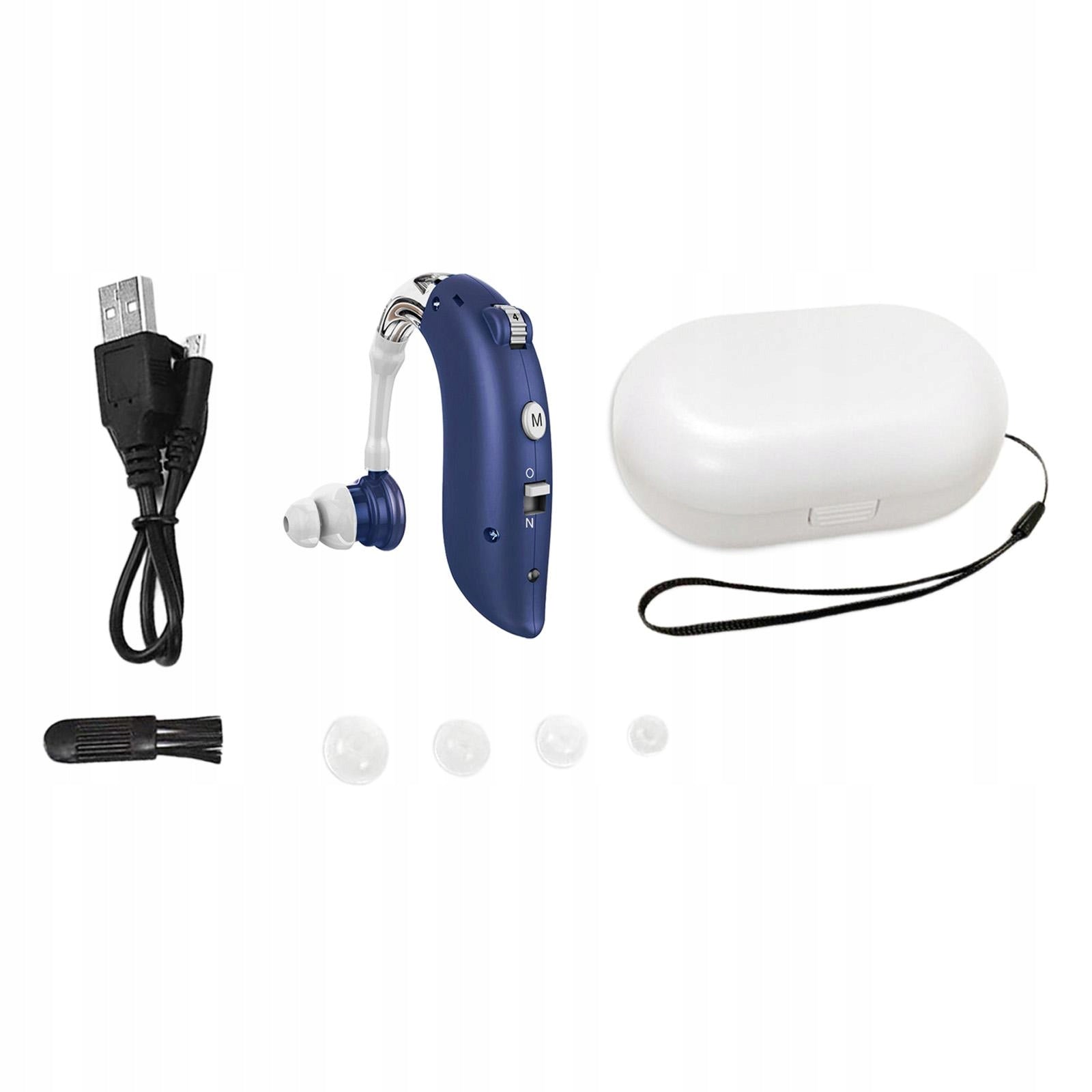 Smart Hearing Aid Comfortable Wear Mini Hearing Amplifier Sound Blue Medical device no