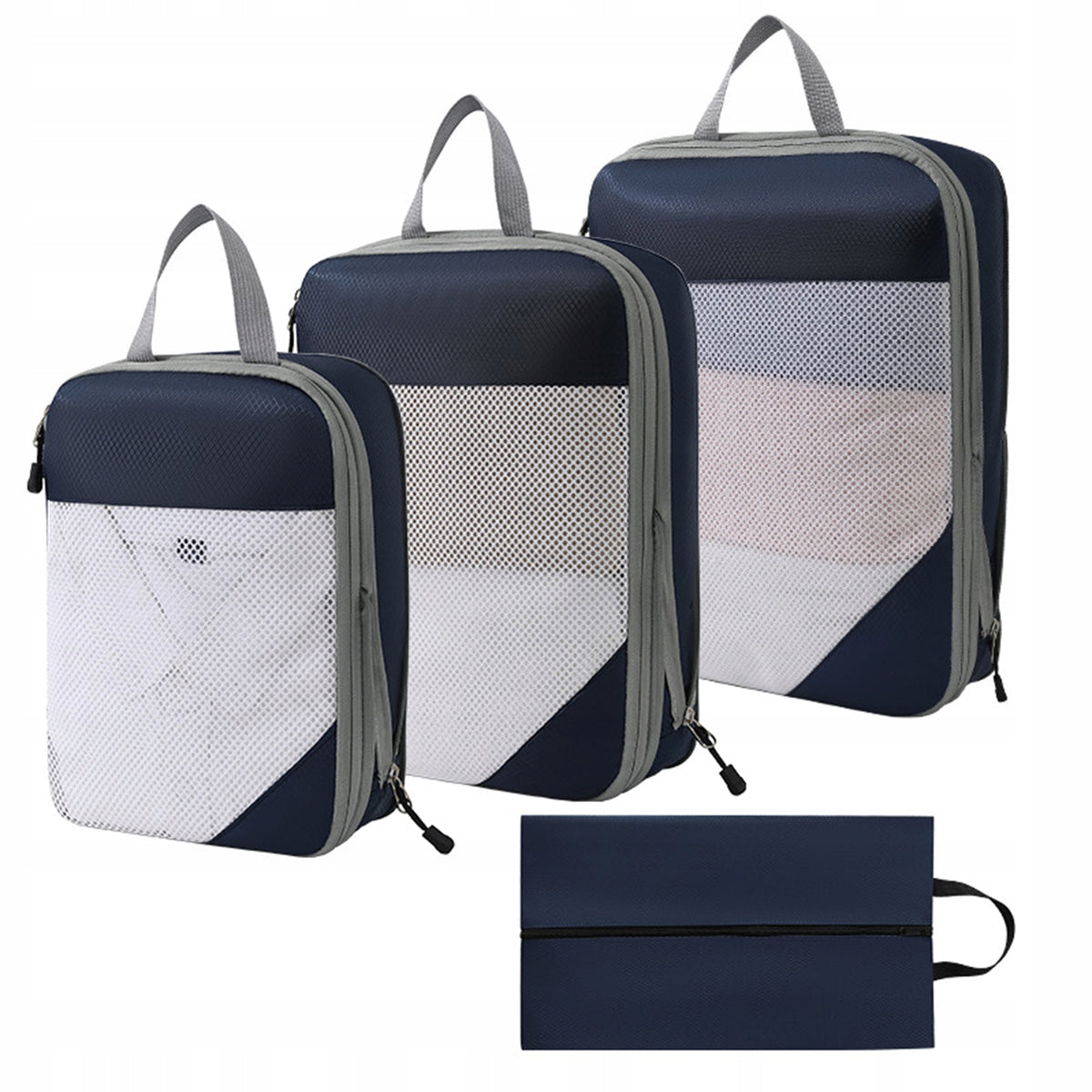 Smart Packing: Compression Cubes for Travel Bags-Navy blue