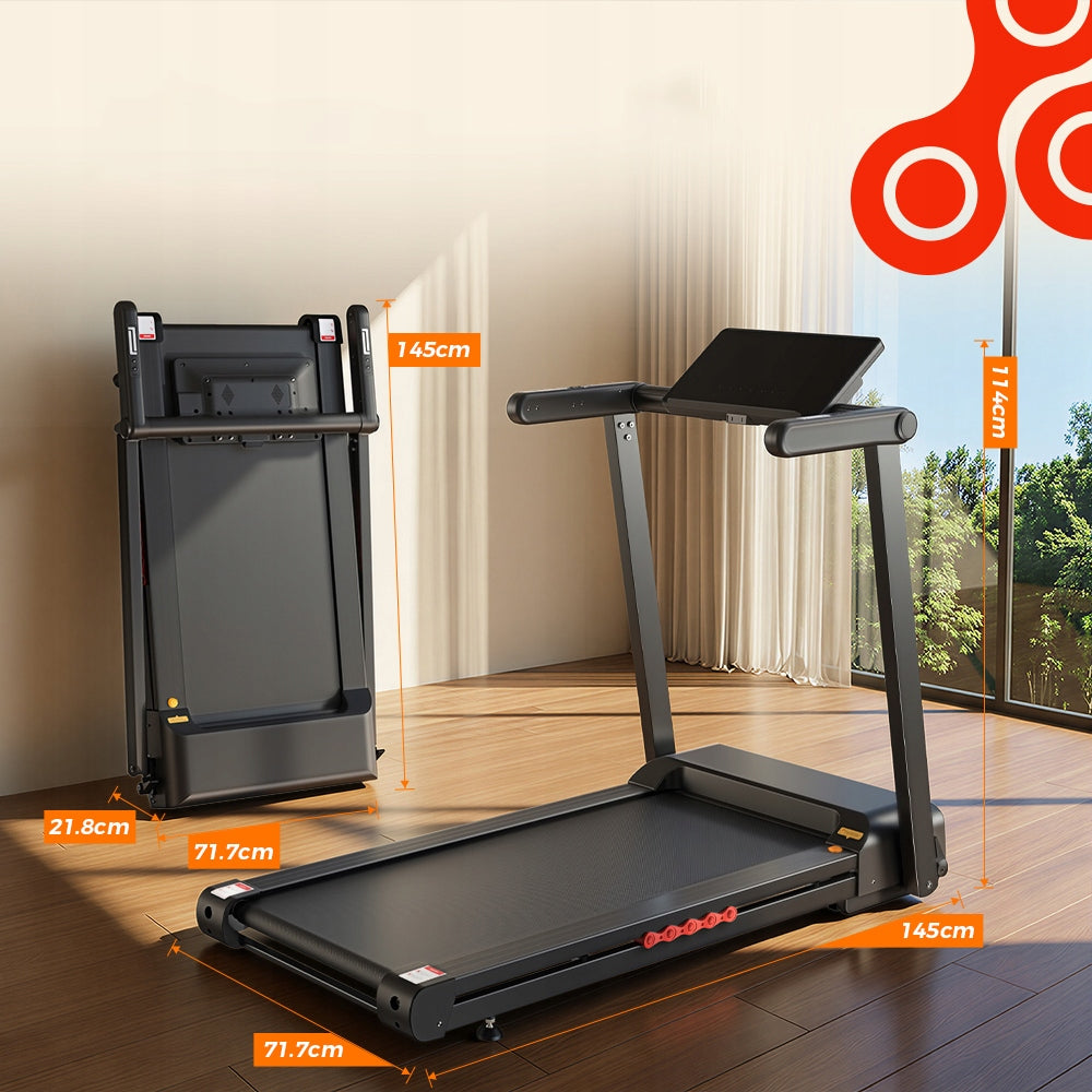 Smart Treadmill Electric Folding App Quiet Touch Led Up to 1-18% 1-16KM/H Power 4 HP