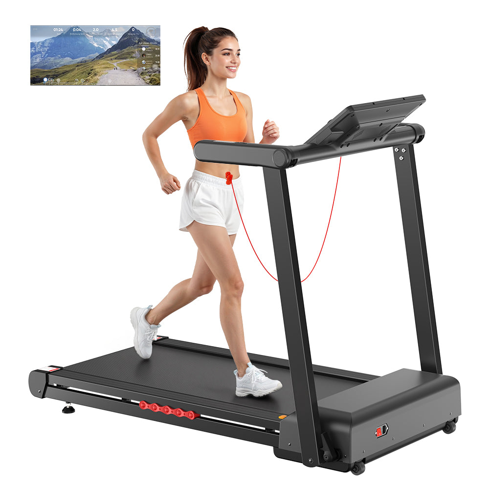 Smart Treadmill Electric Folding App Quiet Touch Led Up to 1-18% 1-16KM/H