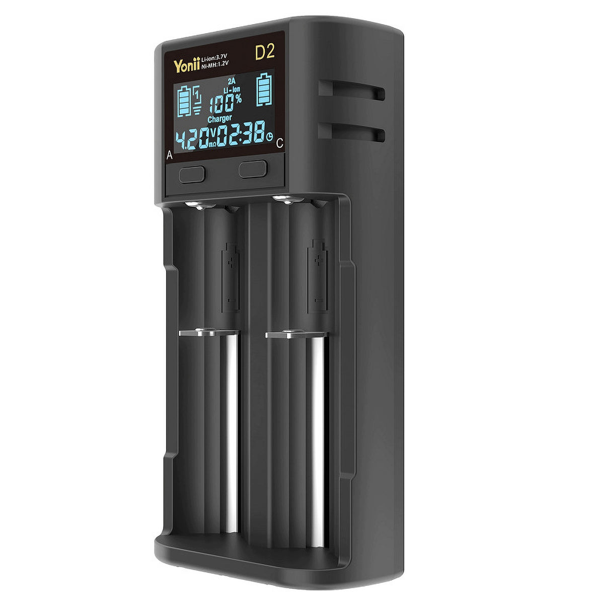 Smart USB LCD charger, dual socket design