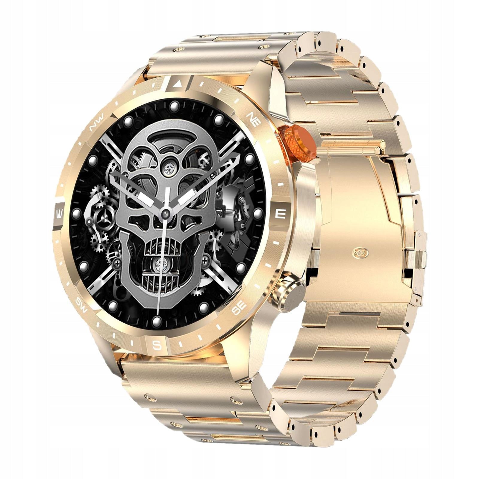 Smart Watch Wrist Watch AK57 Water Resistant Gifts Gold Steel Strap