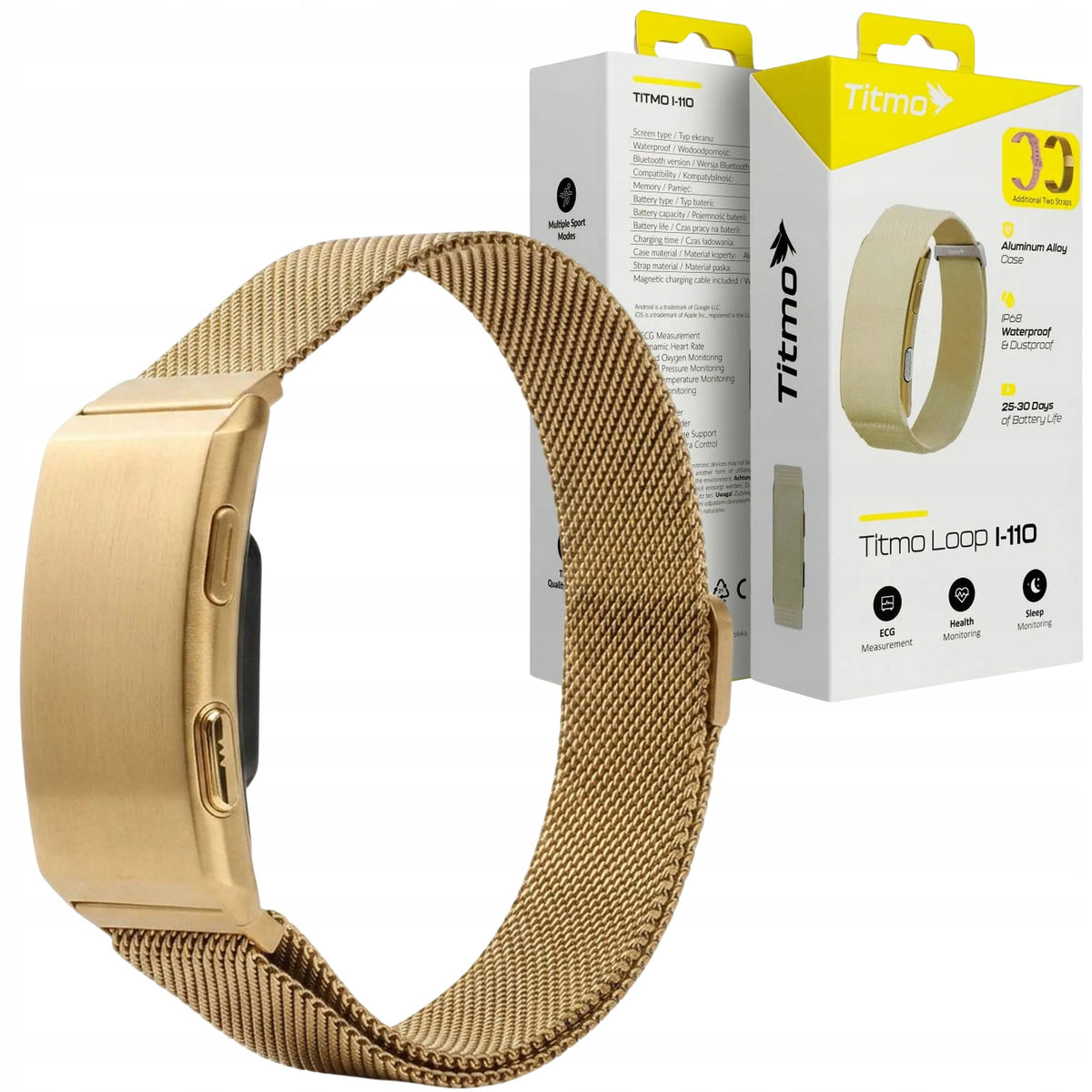 Smart Waterproof Sports Band TITMO Loop I-110 Gold