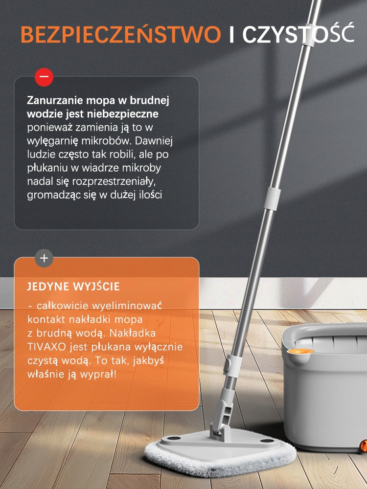 Smart flat mop with dirty and clean water separator TIVAXO M16 Manufacturer code TIVAXO