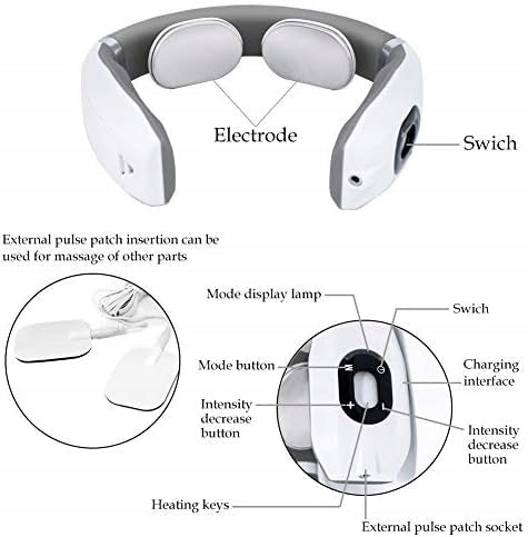 Smart neck massager with currents, 4 modes, electrostimulation Color white
