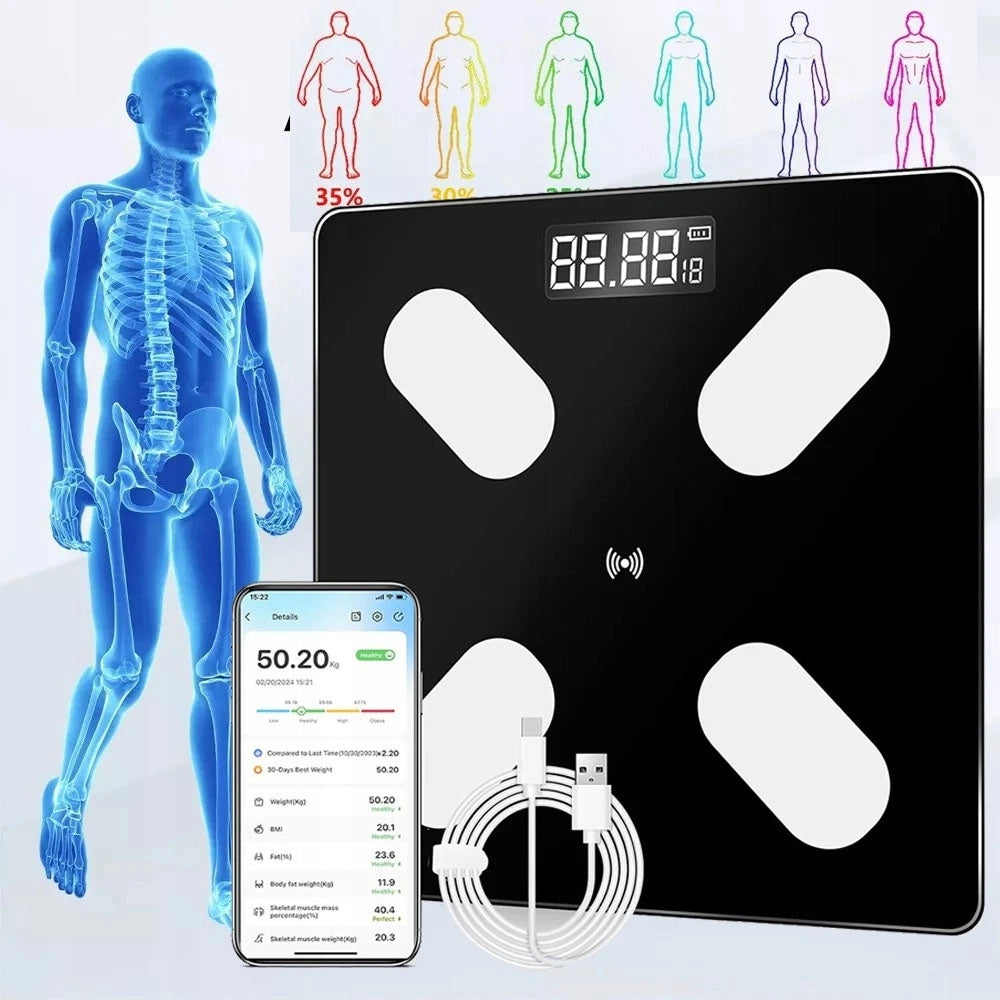 Smart scale with bluetooth app to analyze lean mass metabolism