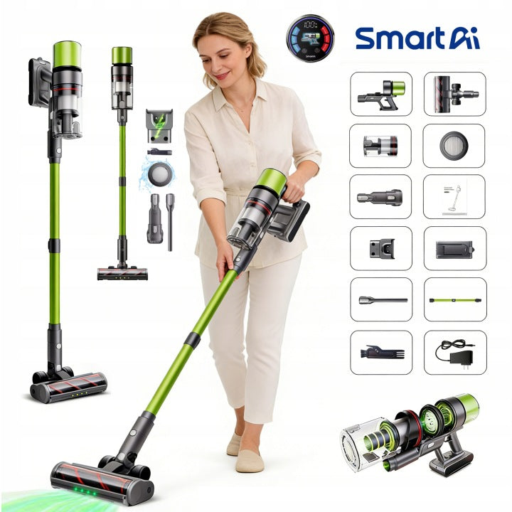 SmartAI V6 Cordless Vacuum Cleaner 65KPA 650W 29.6V 24000mAh 80min Runtime Brand no brand