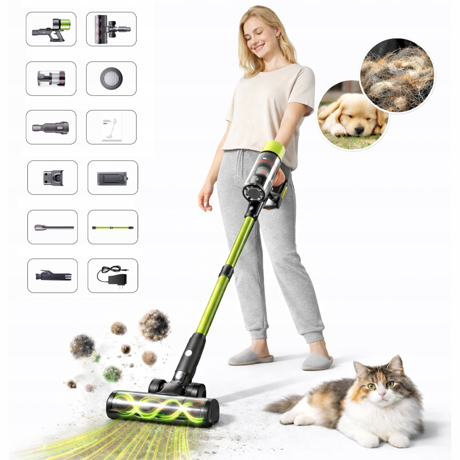 SmartAI V6 cordless vacuum cleaner65KPA 650W29.6V 24000mAh70min working time3