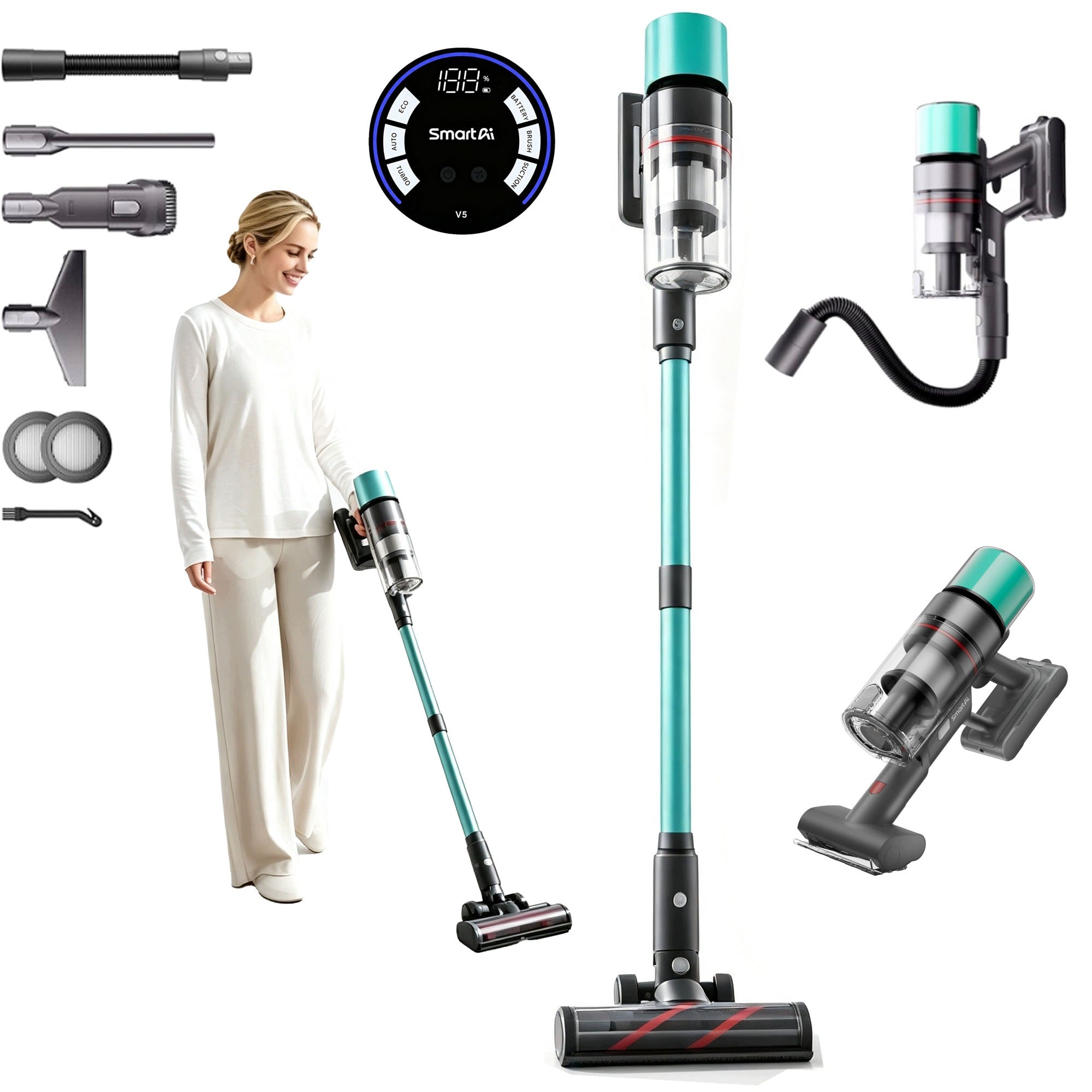 SmartAi V5 pro Vacuum Cleaner Smart Home / Industry 650W 29.6V 24000mAh