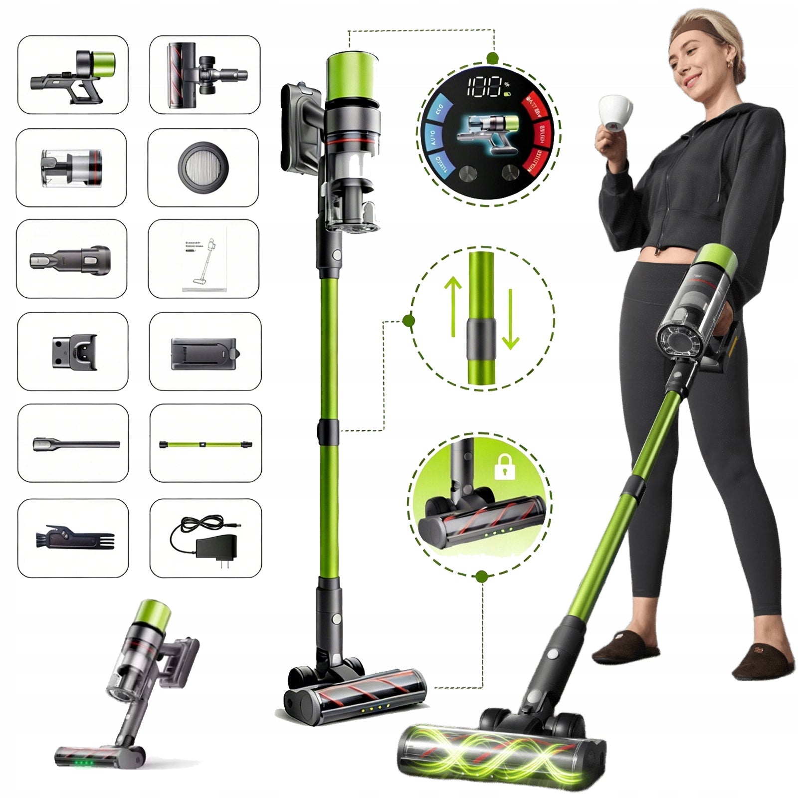 SmartAi V6 650W 24Ah 65KPa 80min EU Upright Vacuum Cleaner