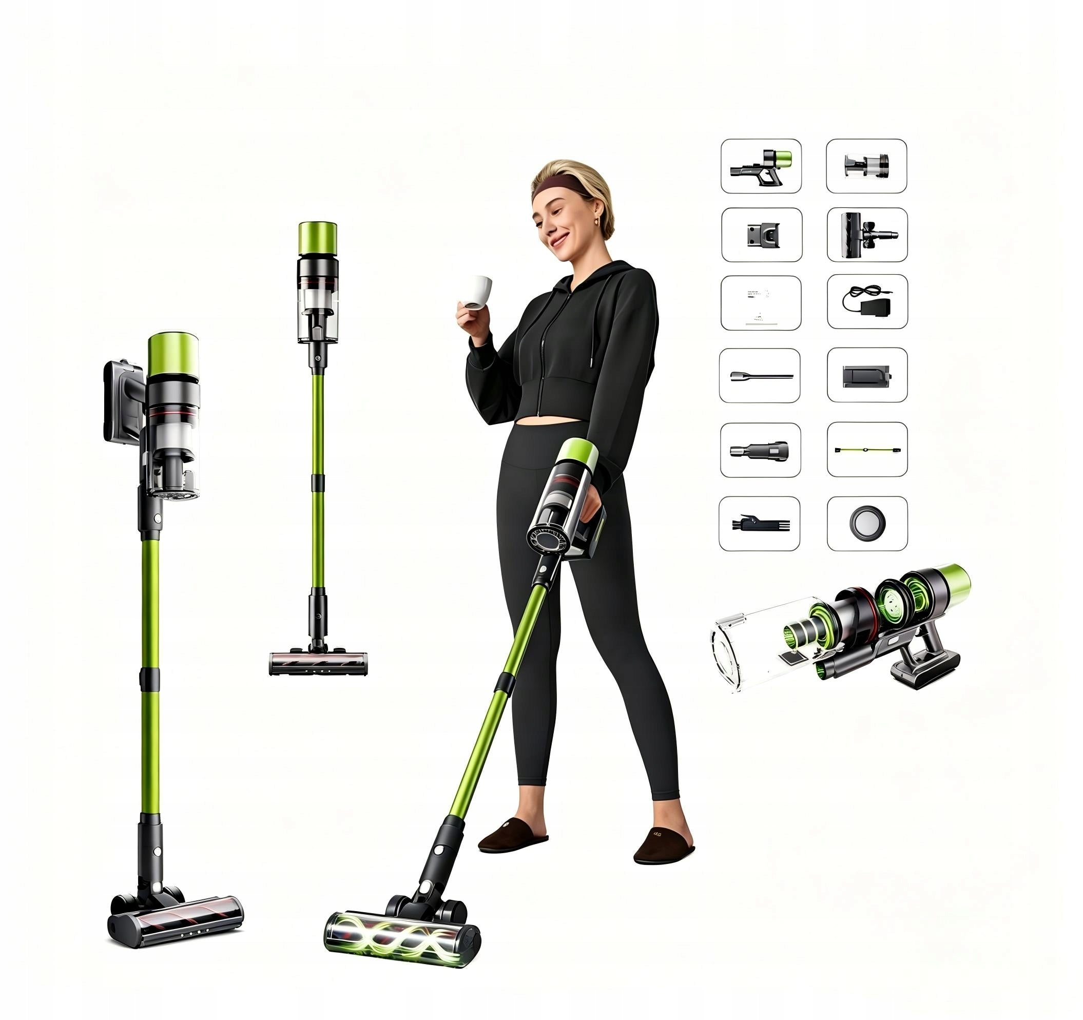 SmartAi V6 Cordless Vacuum Cleaner 650W 65kPa HEPA12 80min Home Work