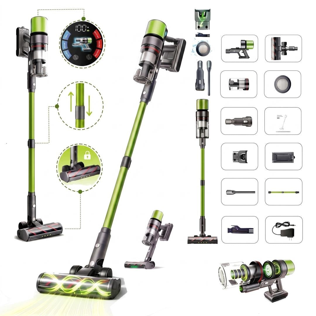 SmartAi V6 Green Cordless Upright Vacuum Cleaner 650W 24Ah 65kPa 80 min
