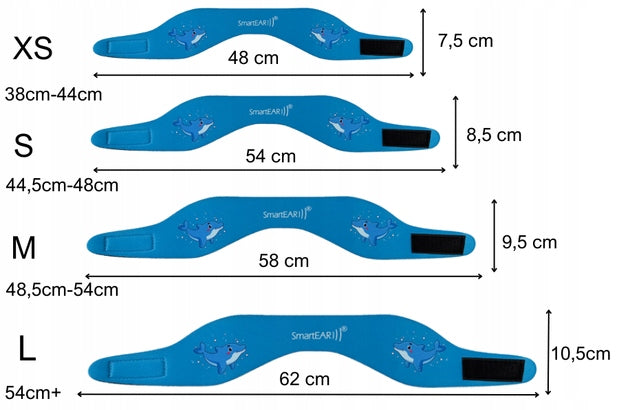 SmartEar protective swimming ear band neoprene blue XS Medical device no