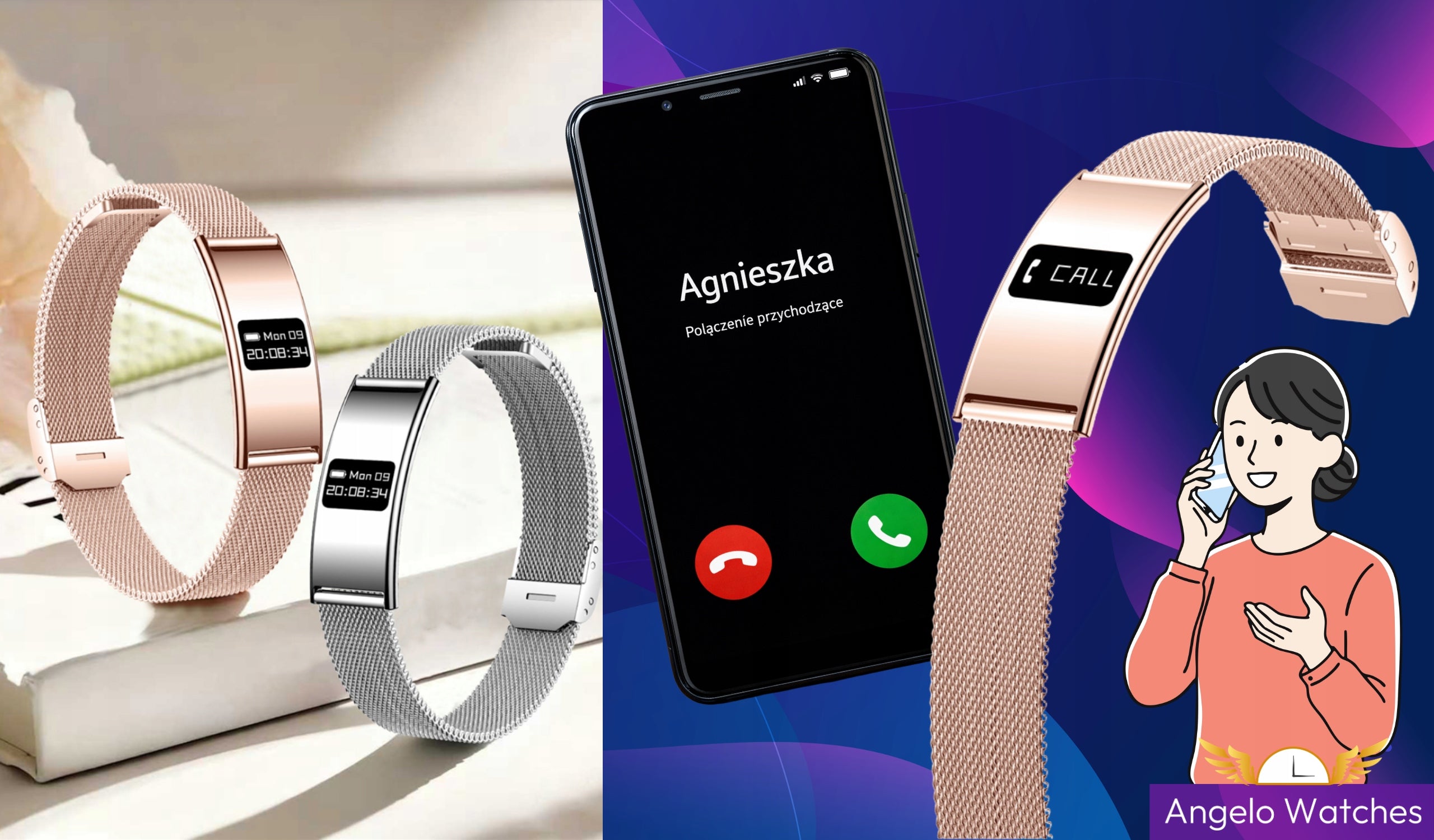 Smartband Angelo Watches B8 black Manufacturer code B8
