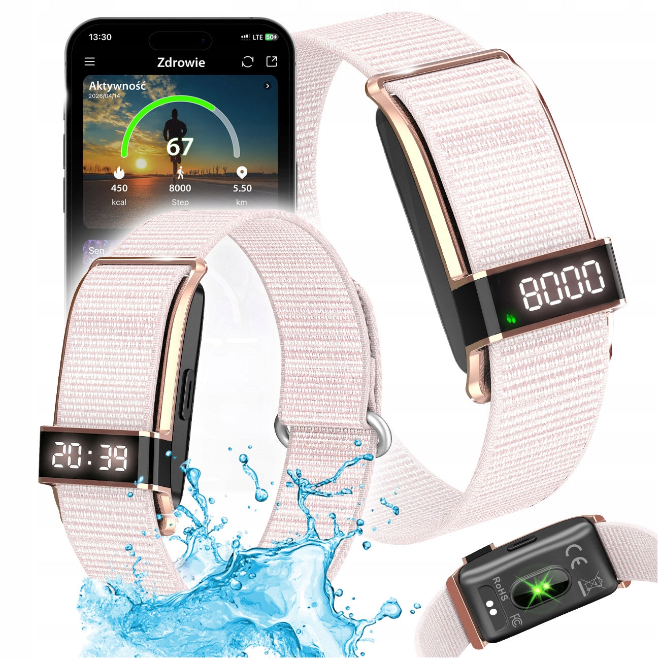 Smartband JG Smart Headband JG-S18 PINK