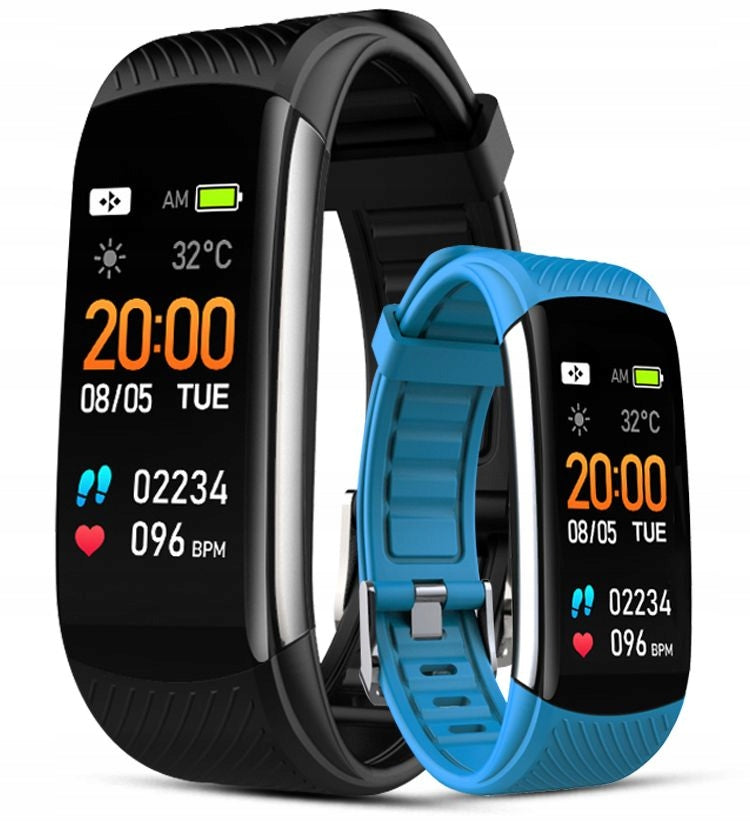 Smartband Men's Sports Giewont Black GW200-7 + Strap Blue