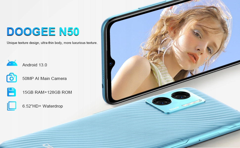 Smartfon 4G (LTE) DOOGEE N50 6.52" 15GB RAM+128GB ROM 50MP+2MP 4200mAh Manufacturer code 6924351637521