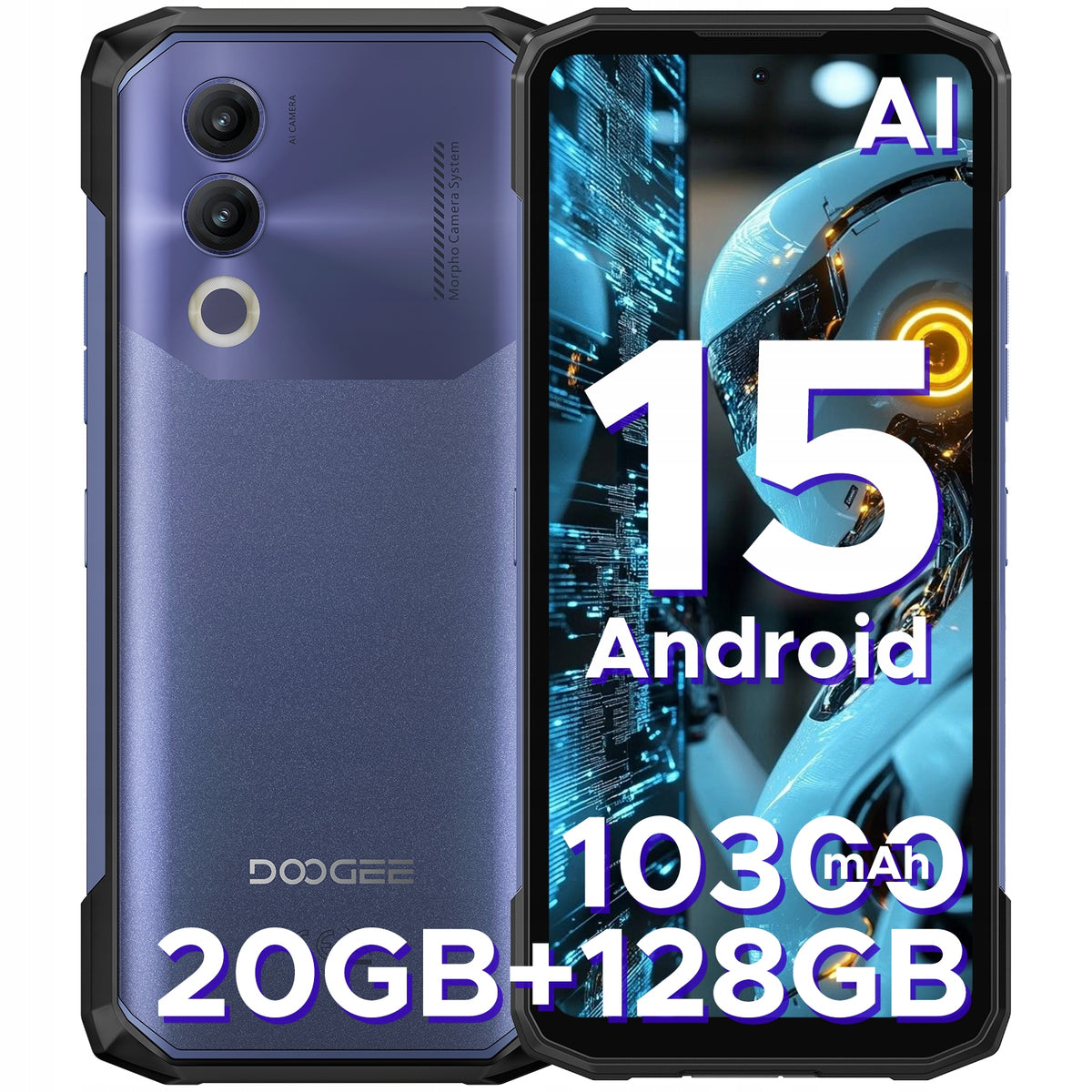 Smartfon DOOGEE BLADE20 10300mAh 20+128GB 16MP 6.6”90Hz 33W/NFC/Android 15