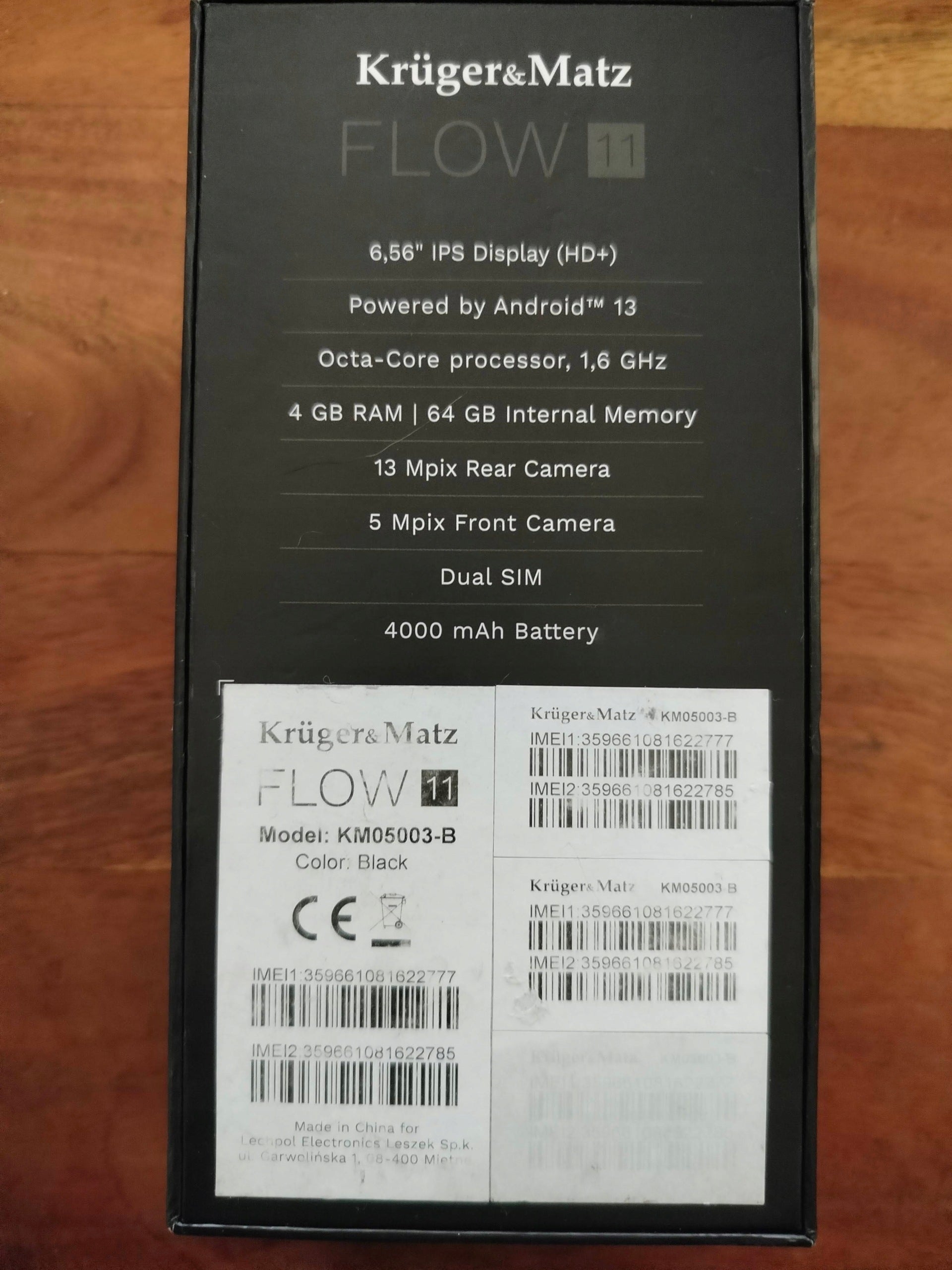 Smartfon Kruger&Matz Flow 9 4 GB / 64 GB 4G (LTE) czarny Headphones included no