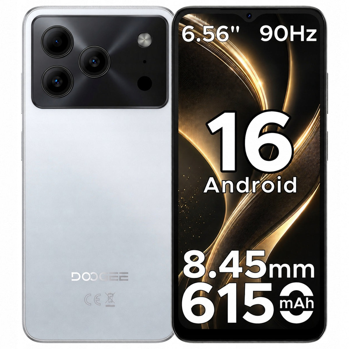 Smartfone DOOGEE Note56 6.56”HD+90Hz 24/64GB 6150mAh Android16/OTG/8.45mm