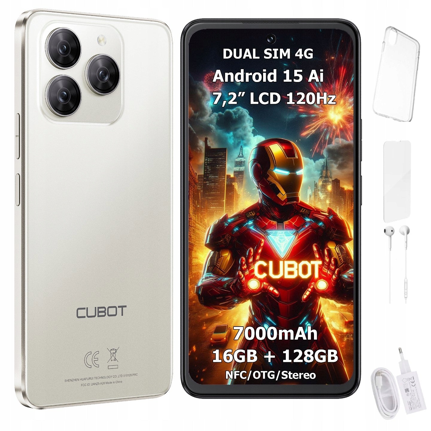 Smartphone CUBOT Note 60 Android 15 16/128GB NFC Dual SIM 4G 7,2" Case