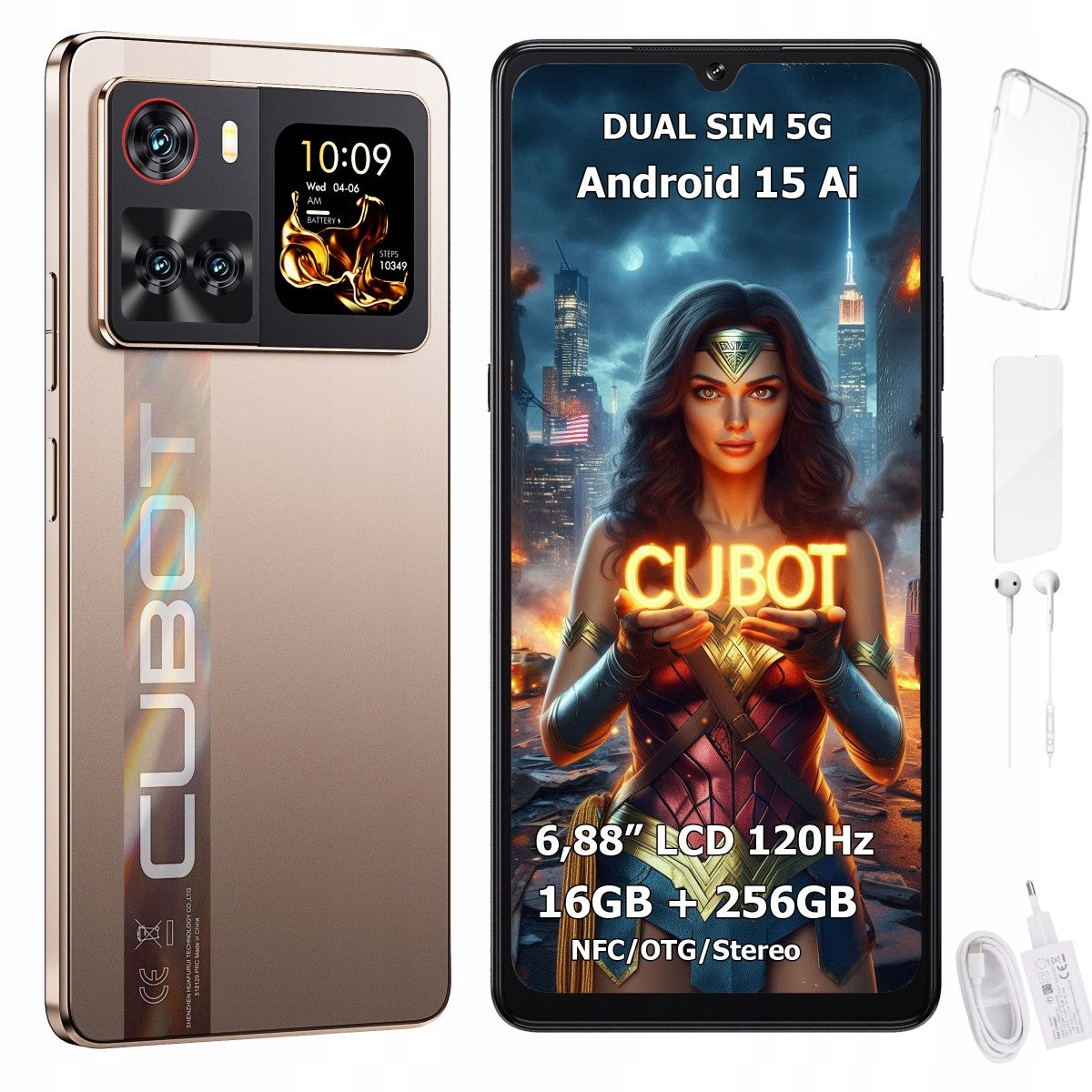 Smartphone Cubot X100 5G Dual SIM 16/256GB Android 15 with two screens + CASE