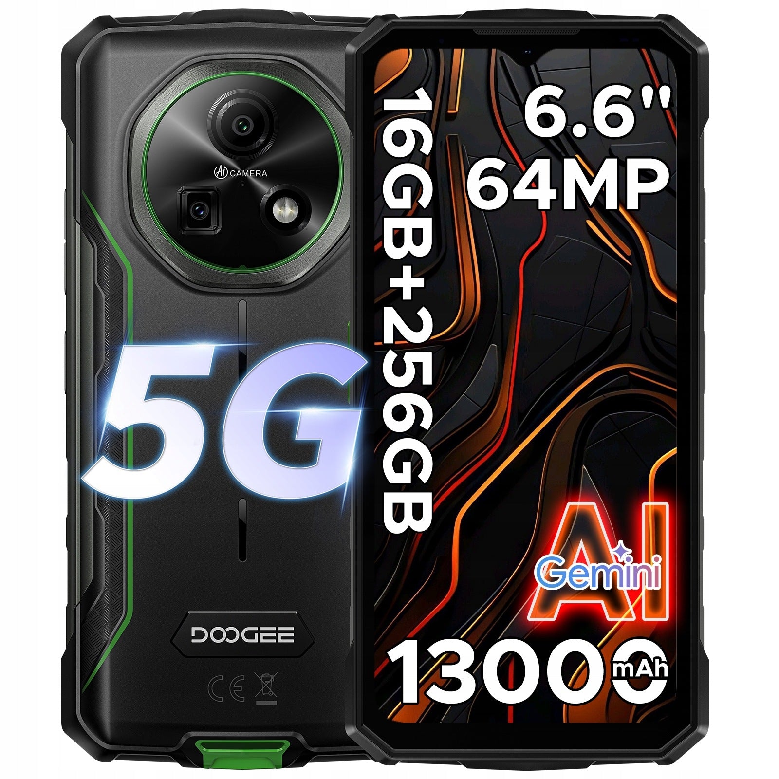 Smartphone DOOGEE Fire 7 5G 16+256GB Android 15 6.6" 13000mAh 64MP/OTG/NFC