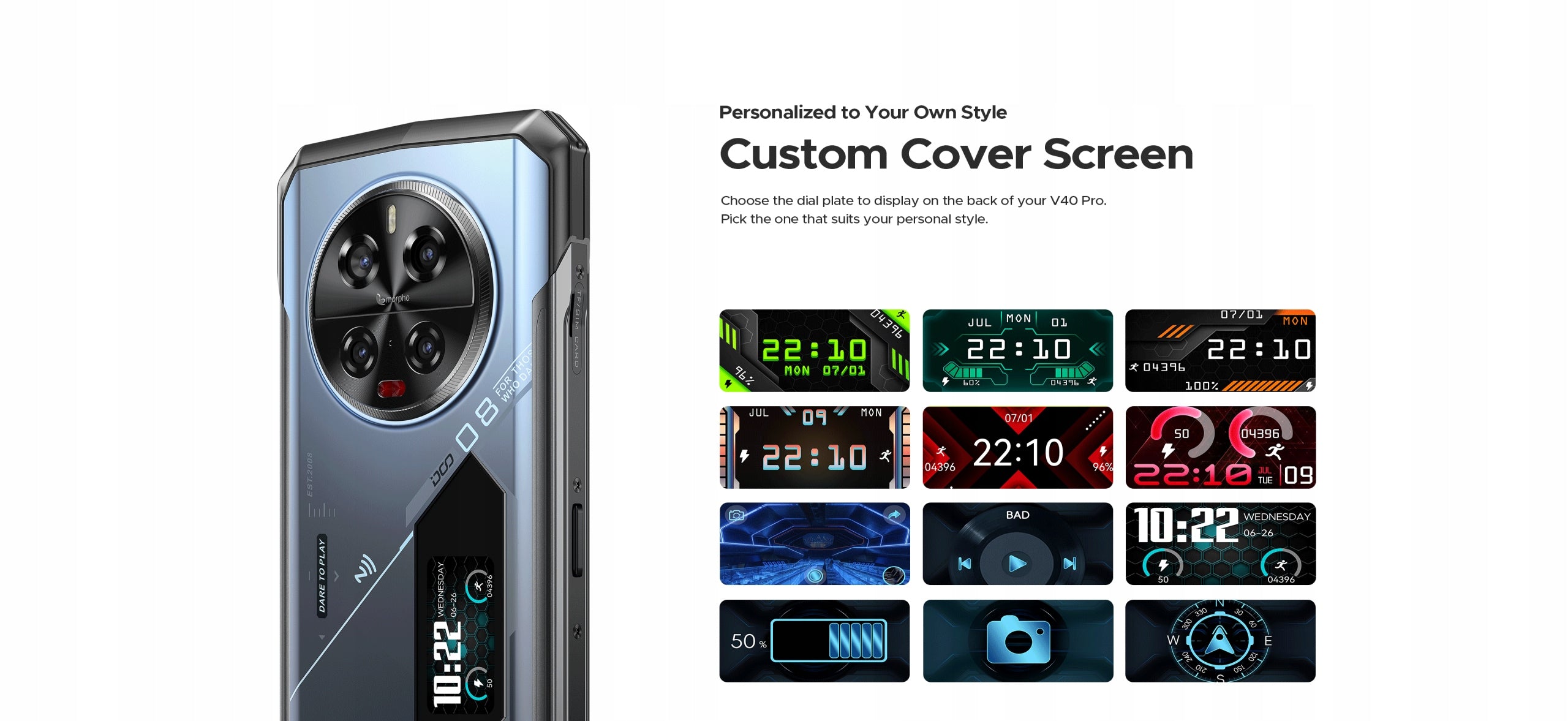 Smartphone DOOGEE V40PRO Android 14 36+512GB 5G 200MP 6,78” 8680mAh/WiFi6/NFC Color blue