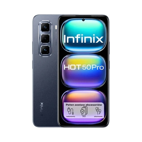Smartphone Infinix Hot 50 Pro 8GB 256GB 4G LTE Black Dual SIM Charger included yes