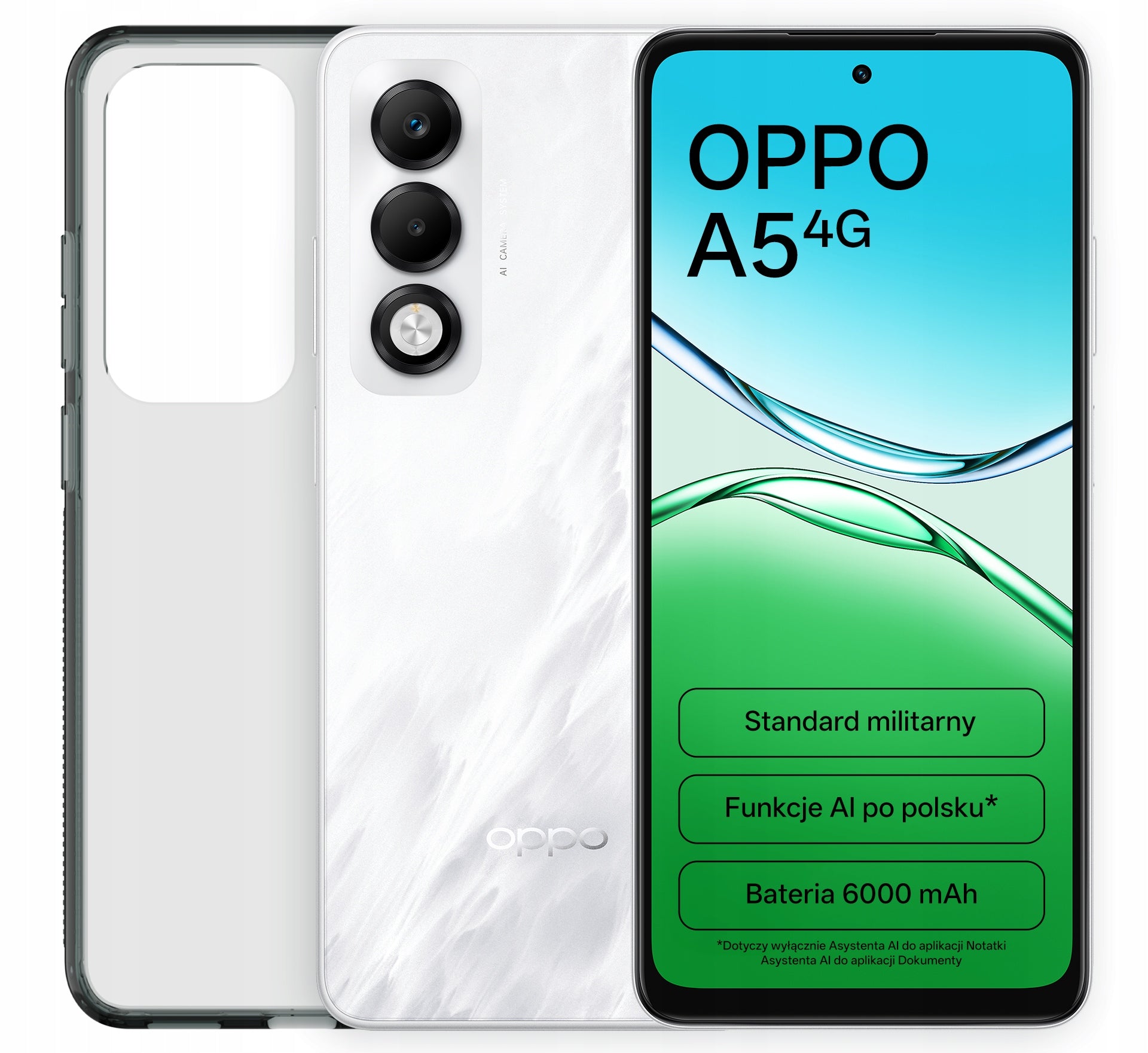 Smartphone OPPO A5 4G 6/128 GB White + Case
