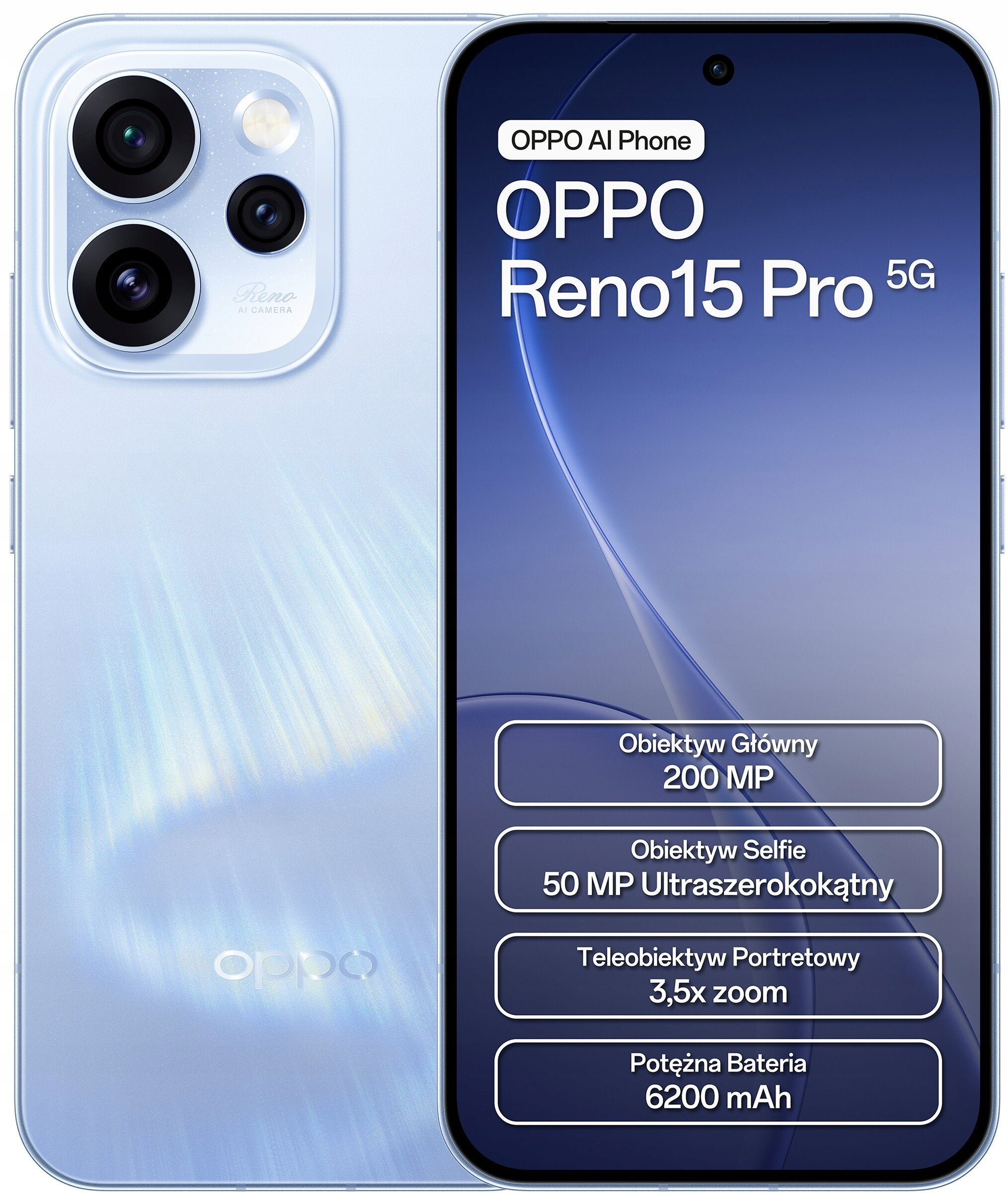Smartphone Oppo Reno15 Pro 5G 12 GB / 512 GB NFC Dual SIM Blue Manufacturer code CPH2813