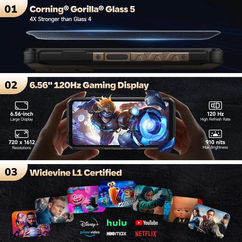 Smartphone Ulefone Armor X16 Pro 8 GB / 256 GB 5G grey Built-in memory 256 GB