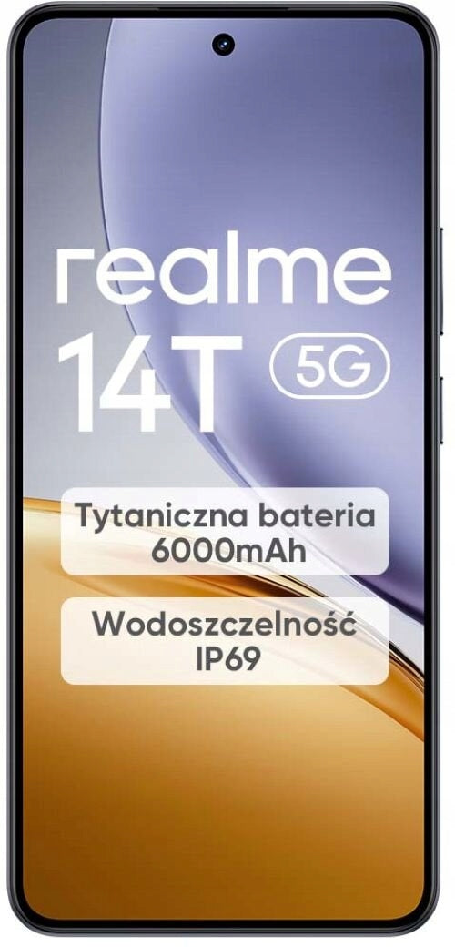 Smartphone realme 14T 5G 8/256GB Dual SIM NFC Amoled Black Obsidian Black Operating system version Android 15