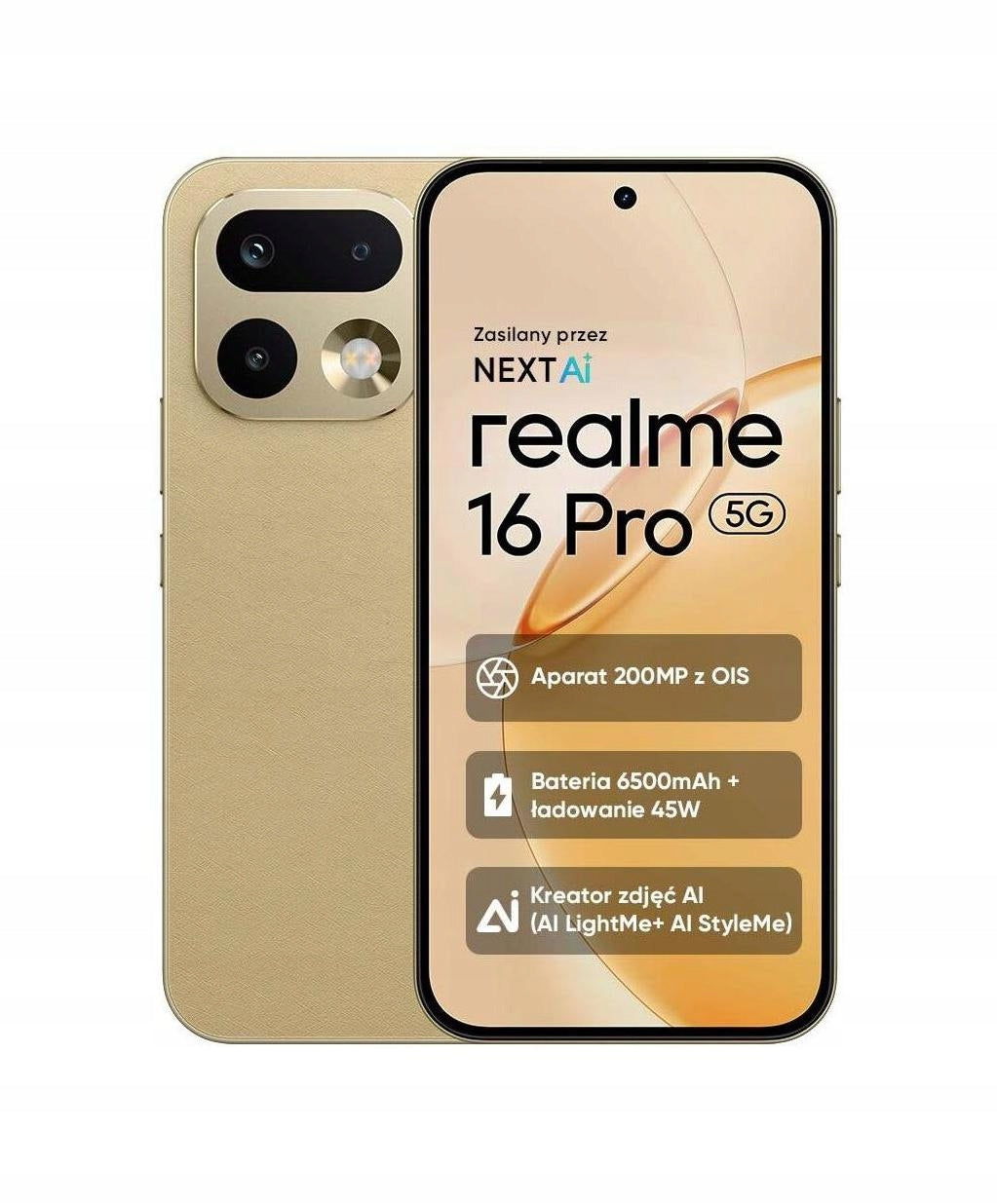 Smartphone realme 16 Pro 5G 8 GB / 512 GB AMOLED OIS Gold Master Gold Brand Realme