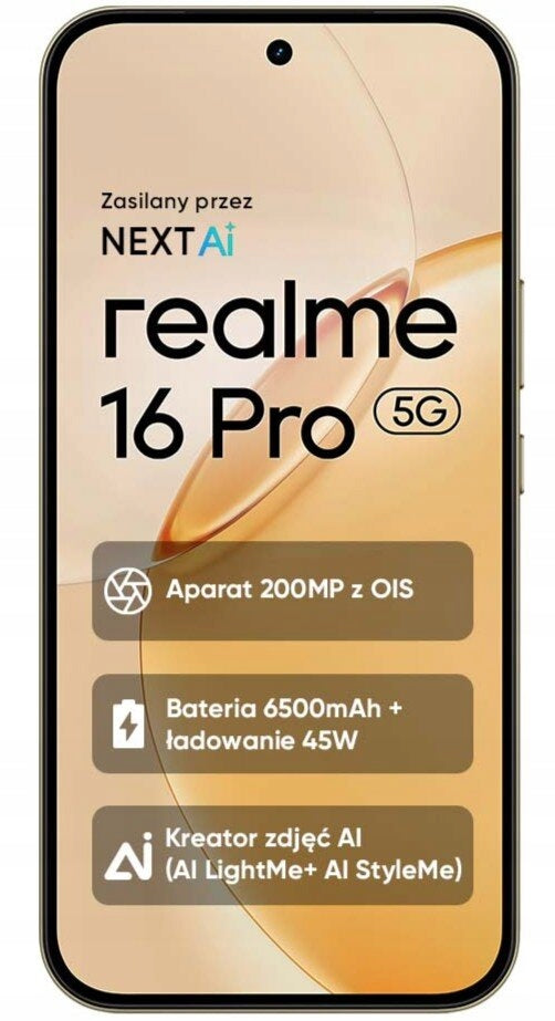 Smartphone realme 16 Pro 5G 8 GB / 512 GB AMOLED OIS Gold Master Gold