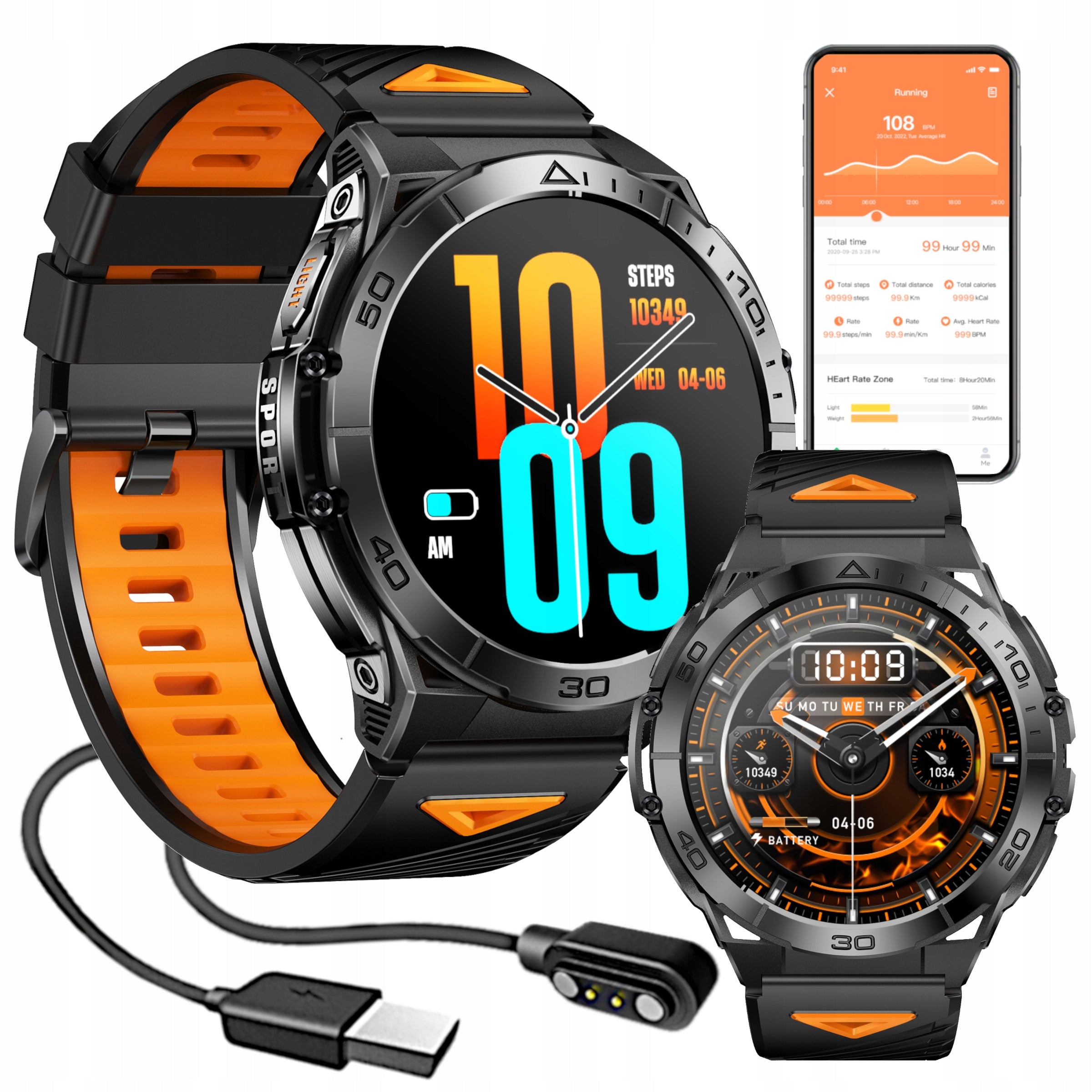 Smartwach Men's Off-Road Watch IP68 AMOLED GlacierX Dash Black