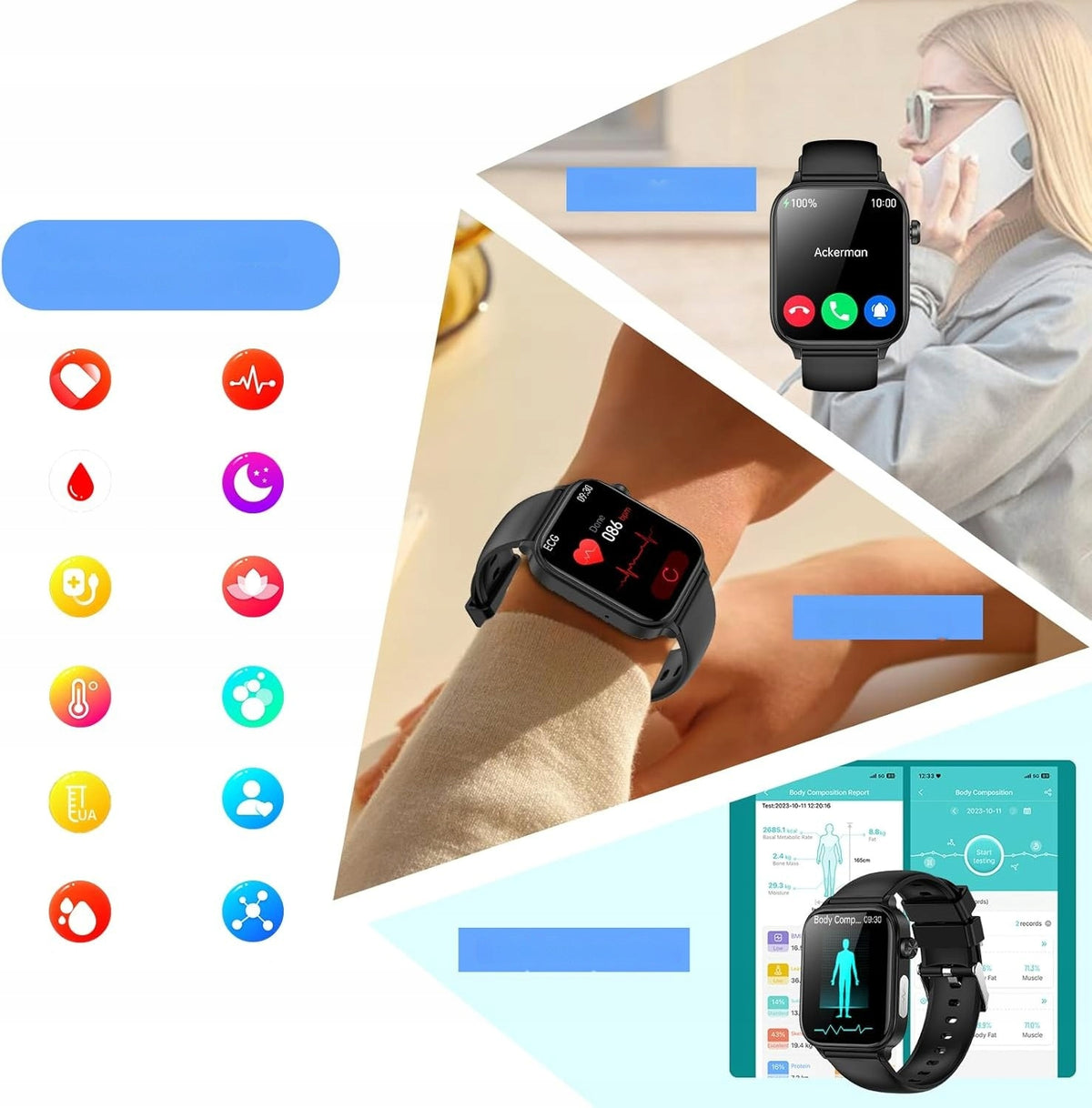 Smartwatch 1,96 inch ECG Bluetooth Talk IP67 100 Sports Modes Packaging status original