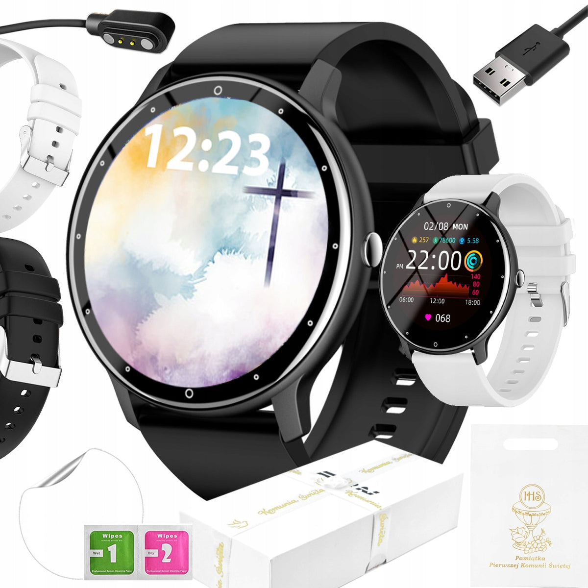 Smartwatch 3in1 - Conversations, Pulse, PL Menu, Communion, Gift Set