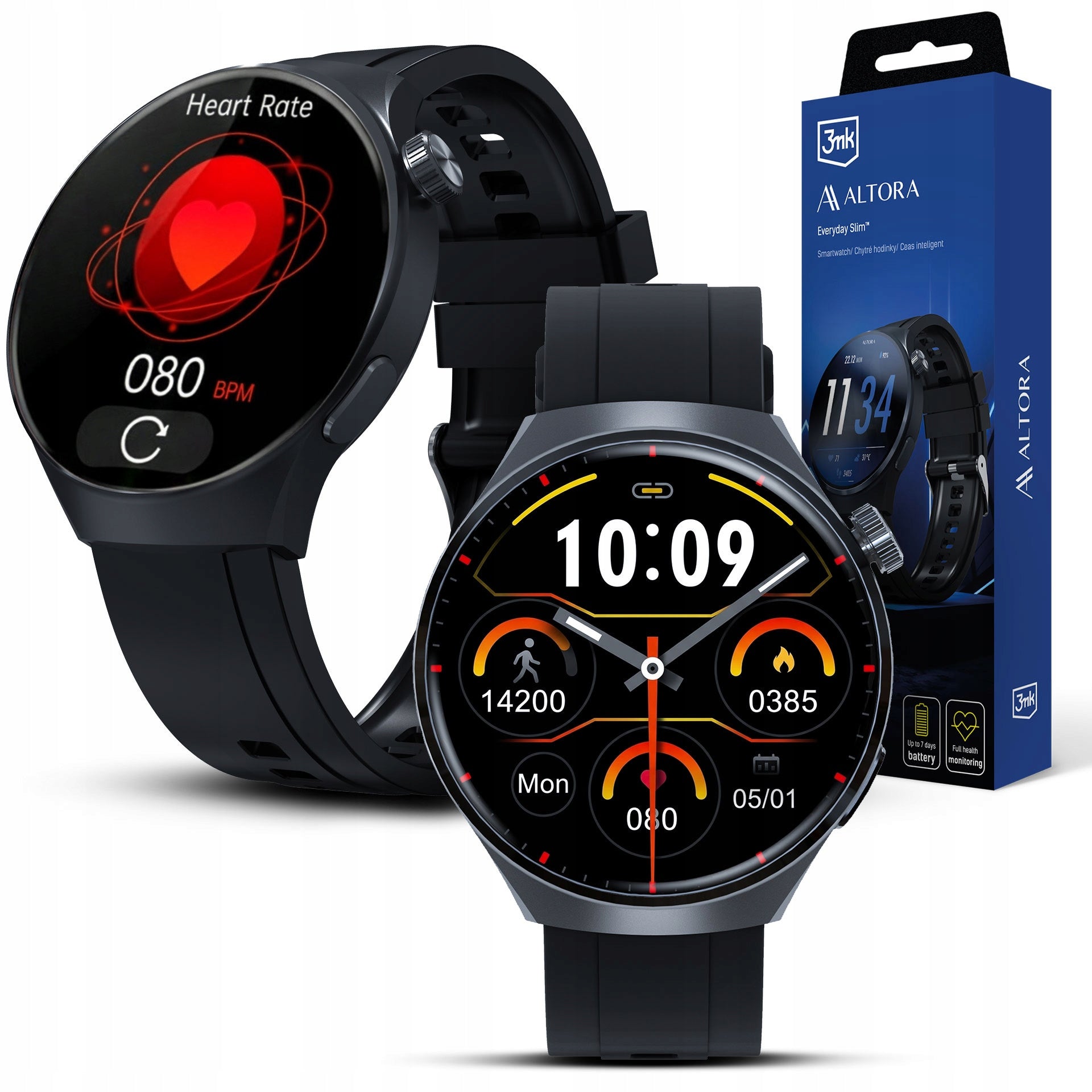 Smartwatch 3mk Altora Everyday Slim IP68 Heart Rate Monitor Battery 7 days