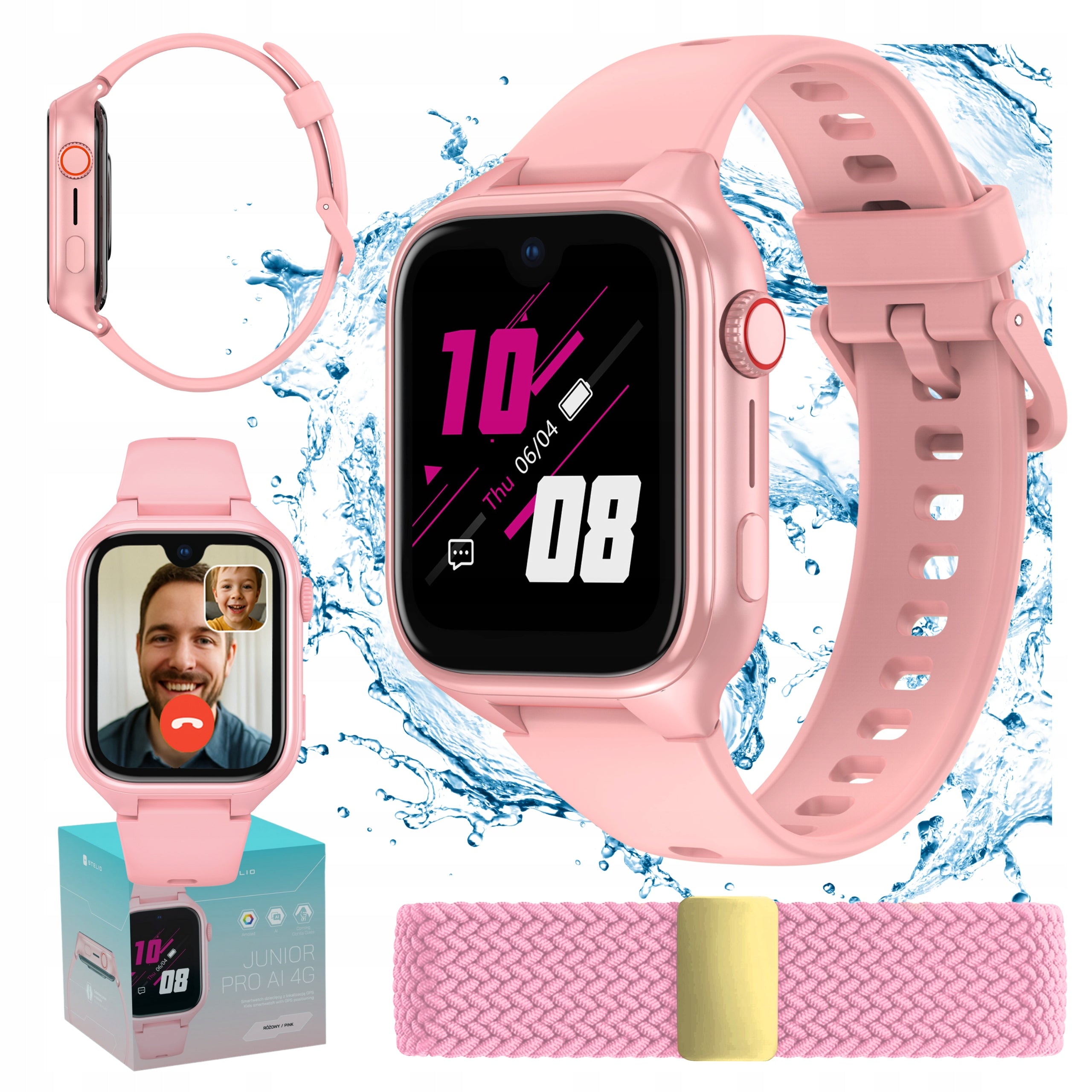 Smartwatch AI for kids STELIO 4G LTE 8GB GPS TALK Camera OpenAI AMOLED