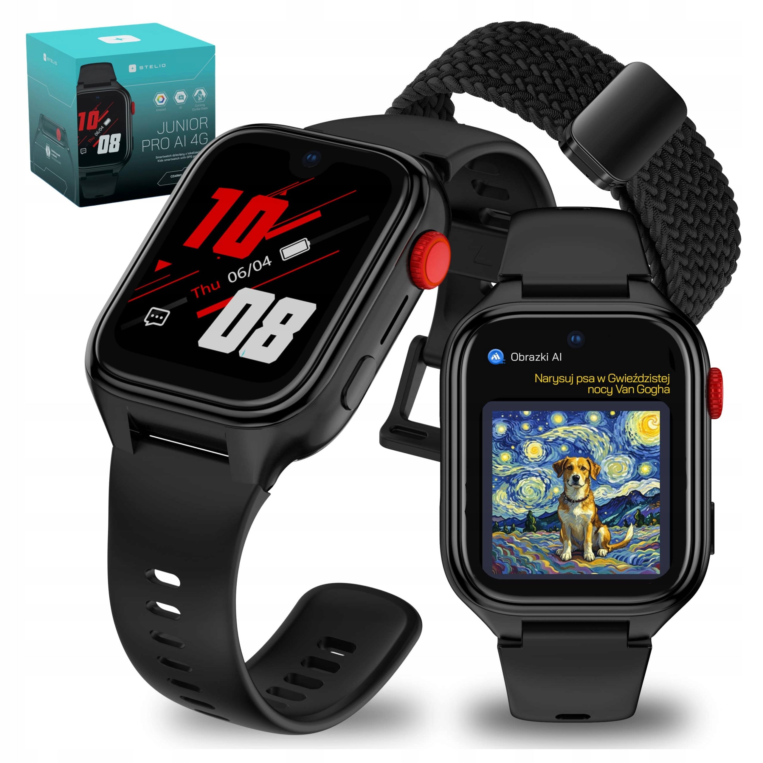 Smartwatch AI for kids STELIO 4G LTE GPS TALK Camera OpenAI AMOLED 8GB